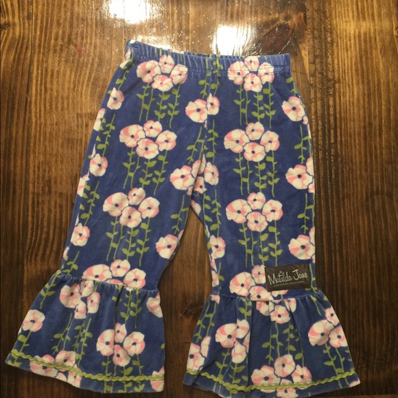 Matilda Jane Floral Velour Ruffle Pants - Picture 3 of 4